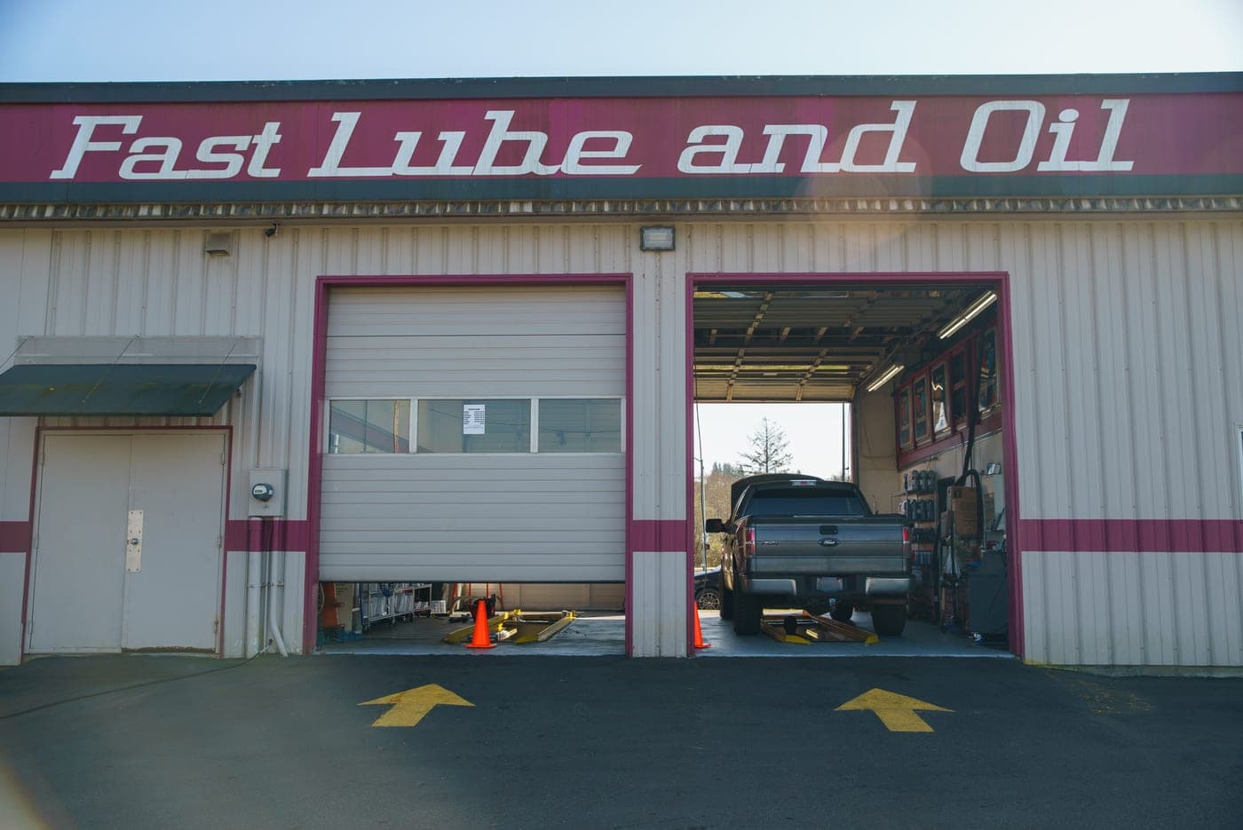A truck being serviced in the South Aberdeen bays