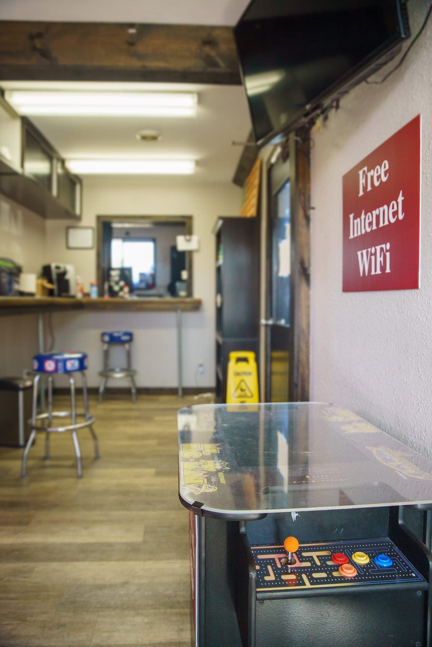 The service counter and coffee station at South Aberdeen
